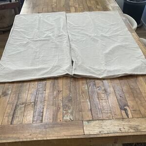 Beige Linen Cotton Blend (2) King Pillowcases 19 in x 40 in Standard 100